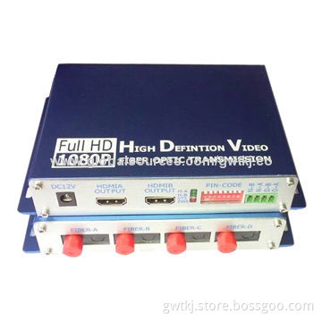 HDMI video optical transmission, FC/20km, 4-core fiber